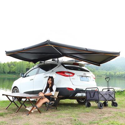 China Extended Type Logo Custom Car Side Tent Tent Free Standing 270 Degree Retractable Car Tent For Camping With Led Light for sale