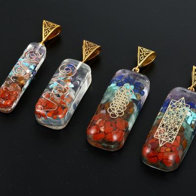 China Vintage Natural Agate Stone Pendants Colorful Cuboid Constellation Pattern Charms Pendant For Jewelry Making DIY Necklace for sale