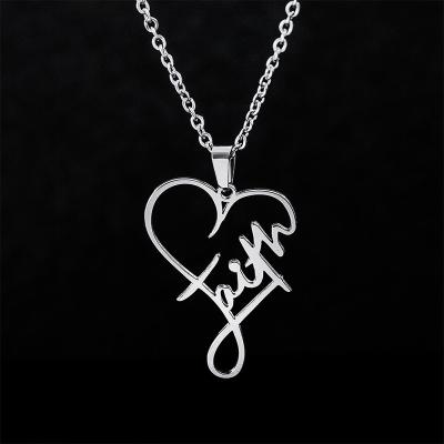 China The Other Heart Silver Letter Color Titanium Necklace For Women Choker Sweater Chain Necklace Trend New for sale