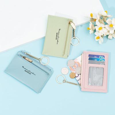 China New Taninsy Ladies Card Holders Short Zipper Carrying Ladies Small Double Slim Card Holder Bag Change Money Purse Card Slot Multifunctional Women Purse for sale