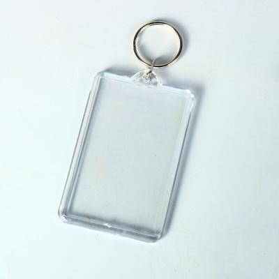 China Promotional Activities Custom Logo Printing White Acrylic Key Chain for sale