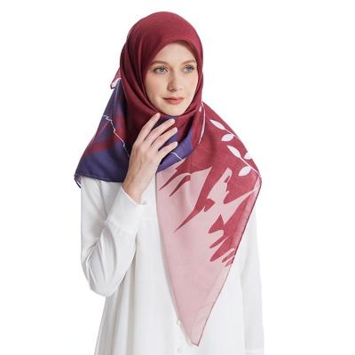 China Square Veils Hijab Soie De Medine Laser Cutting Printed Veil Cotton Hijab for sale