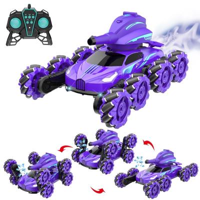 China Spray Water Bomb Kids Remote Control Car Can Launch Water Bomb Spray Filling Gesture Feeling Eight Wheels Stunt Remote Control Car for sale