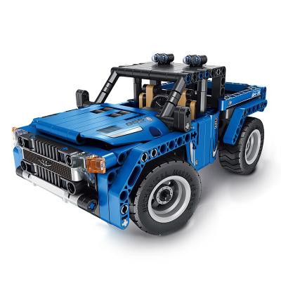 China Building Blocks Assembled 2 in 1 DIY Collection RC Truck Tech Bricks Car Building Block Car Assembly Remote Control Car for sale