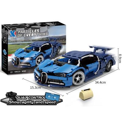 China Building Blocks Assembled Racing Car Remote Control Blocks Running Bricks Car 850PCS 2.4G Plastic RC Building Bricks Toy Car for sale