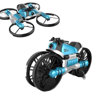 China Radio Control Toy 2022 New Toy 2.4G Gesture Control RC Drone Toy 2 in 1 Motorcycle Drift Flying Remote Control Car for sale