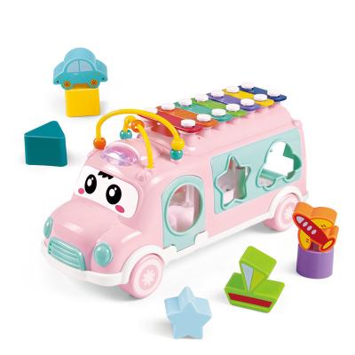 China Funny Educational Children's Advantage Bus Harp Cartoon Music Block Driver Harp Enlightenment Percussion Toys for sale