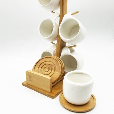 China Sustainable Bamboo Wood Natural Material Tableware Tea Or Coffee Cup Holder for sale