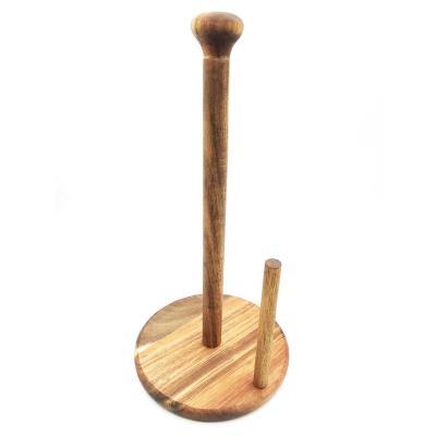 China Sustainable Wooden Standing Paper Towel Holder HandmadeToilet Paper Holder for sale