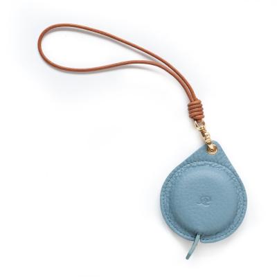 China Minimalist high quality leather tape measure with logo for clothing with double scale numbers for sale