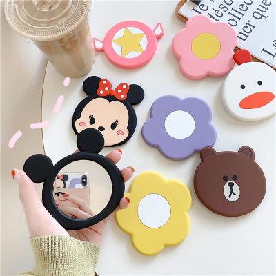 China 2022 promotion new gift personalized mixed pocket cute cartoon small mirror mirrors shape makeup mirror little girls custom hand mirrors for sale