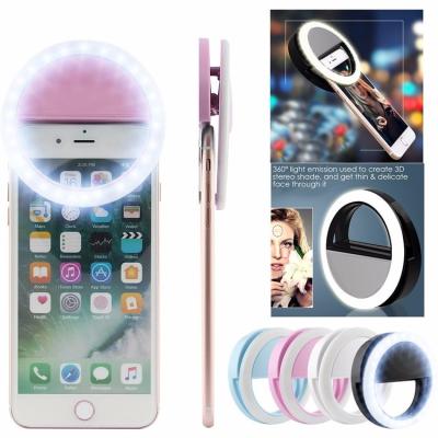 China For Mobile Phone OEM LED Selfie Ring Light Battery Operated Clip on Phone Circle Flash Light for iPhone and Android for sale