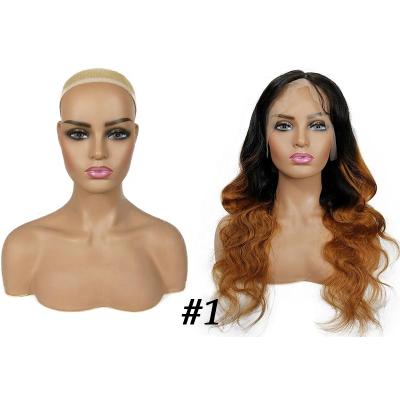 China Realistic Bust Wig Display Mannequin Afro Wig Display Mannequin Mannequin Head Female Bald Head With Shoulders for sale