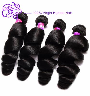 China High Quality Grade 8A Loose Wave Natural Wave In India 100% Black Pure Virgin Indian Girl Sixe Color Hair Loose Wave Hair Bundles for sale