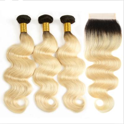 China Straight Hair Bundles With Closure Best Black Root Remy 1B 613 Virgin Hair Blonde Bundles With Lace Headbands 10A Straight Hair Weave Bundles Sellers for sale