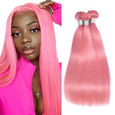 China Straight Hair Bundles With Closure Grade 10a Peruvian Virgin Hair Bundles With Straight Closure Pink Color Or Cuticle Aligned Body Wave Hair Extensions for sale