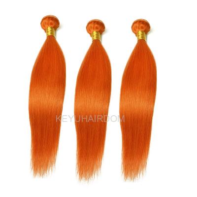 China 100% Virgin Hair Bundles Orange Color Remy Straight Hair Weaves Wholesale Soft Brazilian Cuticle Aligned Bulk Hair Vendors Wholesale Virgin Hair Bundles for sale