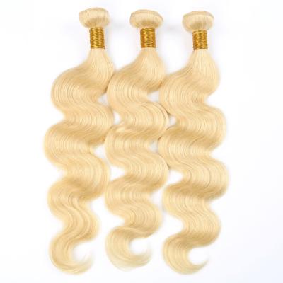 China Wholesale Barely Shedding Thick Smooth Soft Cuticle Aligned Virgin Hair 613,Blonde Body Wave Hair Extension,Brazilian Blonde Virgin Hair Bundle for sale