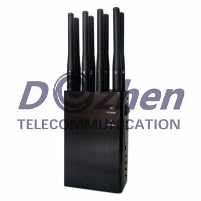 China 8 Antenna Handheld Jammers WiFi GPS VHF UHF and 3G 4GLTE Phone Signal Jammer for sale