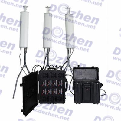 China 8 Bands 5.8GHz 2.4GHz 433MHz WiFi & Bluetooth 185W GPS Drone Signal Jammer for sale