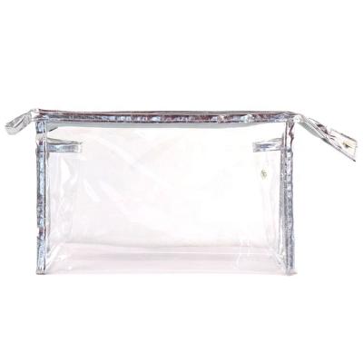 China Customizable Eco Pvc Small Promotional Clear Small Cosmetic Bag With Zipper for sale