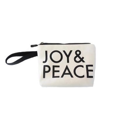 China Customizable Promotional Wholesale Eco Blank Canvas Cosmetic Bag With Zipper for sale