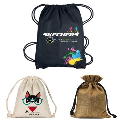 China Wholesale Promotion Eco Tending Hot Cheap Jute Cotton Fashion Jewelry Pouches Small Gift Canvas Drawstring Bag Storage for sale