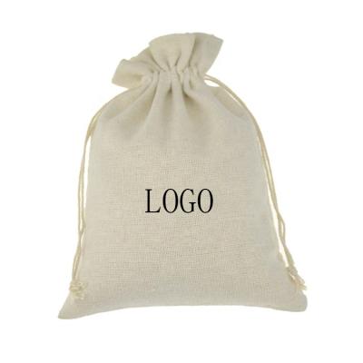 China Eco Friendly Custom Color Canvas Cotton Pouch Recyclable Drawstring Bag for sale