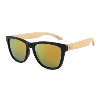 China Yiwu temples bamboo shades of fashion sunglasses metal hinge bamboo glass man sunglasses. for sale