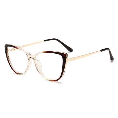 China Newest Modern Blue Light Anti-blue Light Blocking Women Cat Eye Shaped Optical Frames Luxury for sale