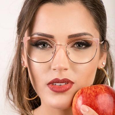 China For China Manufacturer Brand Blue Light Blocking Glasses Reading Glasses Metal Designers Custom Optical Women Glasses for sale