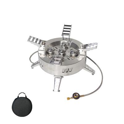 China Have Large Firepower Portable Folding Mini Square Round Foldable Stove Outdoor Rise Windproof Camping Gas Stove Small Camping Stove Oven Burner for sale