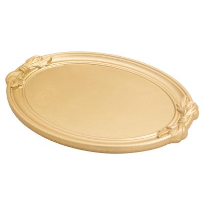 China Sustainable Rustic Wooden Gold Dessert Trays Serving Tray Decor Wholesale for sale