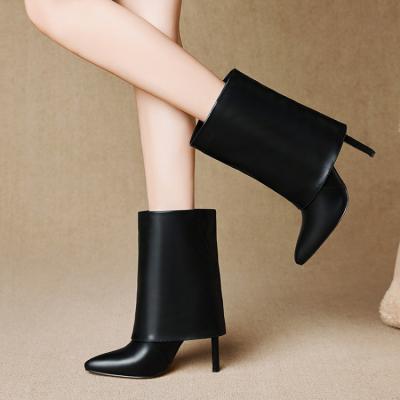 China New Fashion Trend Design Lady Girls High Heel Calf Boots For Women for sale