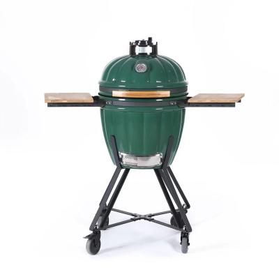 China Easily Assembled 18inch Pumpkin Style Ceramic Kamado Grill Barbecue Smoker Steel Charcoal Grills for sale