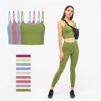 China Wholesale Breathable Quick Dry Sports Invest Solid Color Women Yoga Bra Sling Breathable Yoga Wear for sale