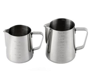 China Hot Selling Top Quality SMT 600ml/1000ml Cheap Stainless Steel Milk Viable Foaming Pitcher Coffee Milk Measuring Cup Pull Flower Cup for sale