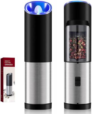 China Viable Stainless Steel Gravity Salt Grinder and Pepper Grinder Set Electric Pepper Mill Pepper Grinder with Adjustable Coarseness for sale