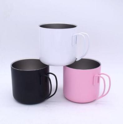 China Wholesale12oz Viable Mug Double Wall Stainless Steel Vacuum Insulated Coffee Mug With Handle for sale