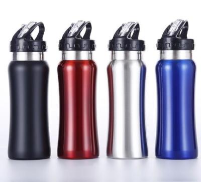 China Promotional Water Bottle Stocked Stainless Steel Water Bottle Metal Sports Water Bottle With Straw Lid for sale