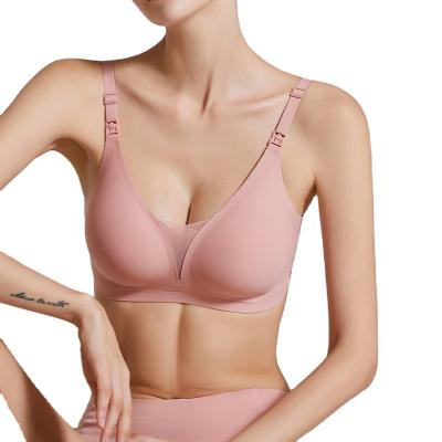 China Antibacterial Nursing Bras For Breastfeeding Comfort Seamless Soft Wireless Ultra Pregnancy Maternity Bra for sale