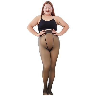 China Other one-piece skin-translucent pantyhose fall and winter flesh-translucent plus size female push-up pantyhose for sale