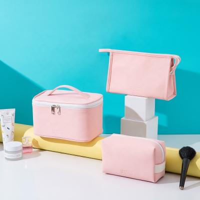 China ENGLAND STYLE Travel PU Leather Eco-friendly Toiletry Bag Cosmetic Bag, Large Capacity Multifunctional Waterproof Cosmetic Makeup Bag* for sale