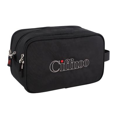 China Fashion Private Label 3 Layers of Makeup Cosmetic Bag for Travalling, Waterproof Durable Zipper Oxford Toiletry Bag with Logo Custom for sale