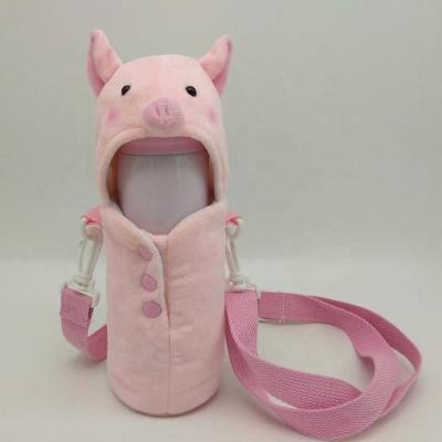 China Waterproof New Pig Shape Bottle Cover Cup Sleeve Cute Kids Plush Holder Customized+ for sale