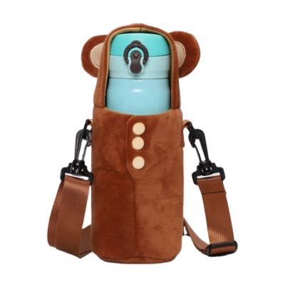 China Waterproof Animal Shape Water Bottle Sleeves Protective Holders, Cute Insulated Cartoon Carrier Bottle Bag Cooler Cover With Strap For Kids for sale