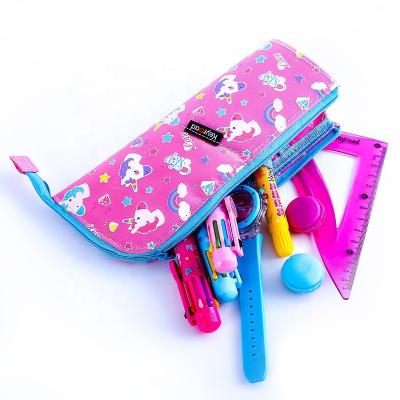 China Schools & Full Offices Star Printing Sublimation Pencil Case,New Fashion Cute Design Printing Durable Oxford Pencil Pouch Standing Holder for sale