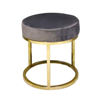 China Velvet Extendable Luxury Blue Pink Bedroom Stainless Steel Light Living Room Stools Round Home Furniture Stools for sale