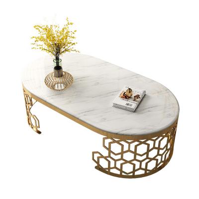 China Hot sale stable marble coffee table with stainless steel tea table set wholesale for sale