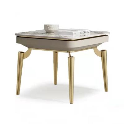 China Adjustable modern elegant modern top base marble coffee table marble side sliver gold sliver side stand table (other) adjustable stainless steel top for sale